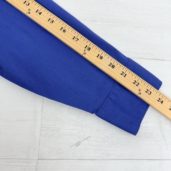 Universal Standard Cotton Poplin Shirt Dress M 18-20 Long Sleeves Blue Preppy - Picture 13 of 15